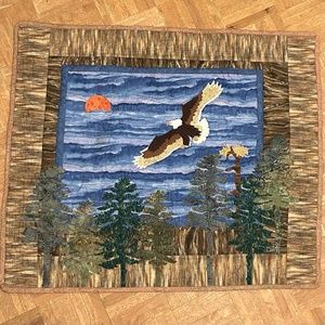 Eagle in Flight Quilted Wall Hanging